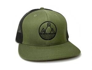 NEW BLACK LANTERN men's three peaks trucker hat in heather forest